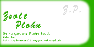 zsolt plohn business card